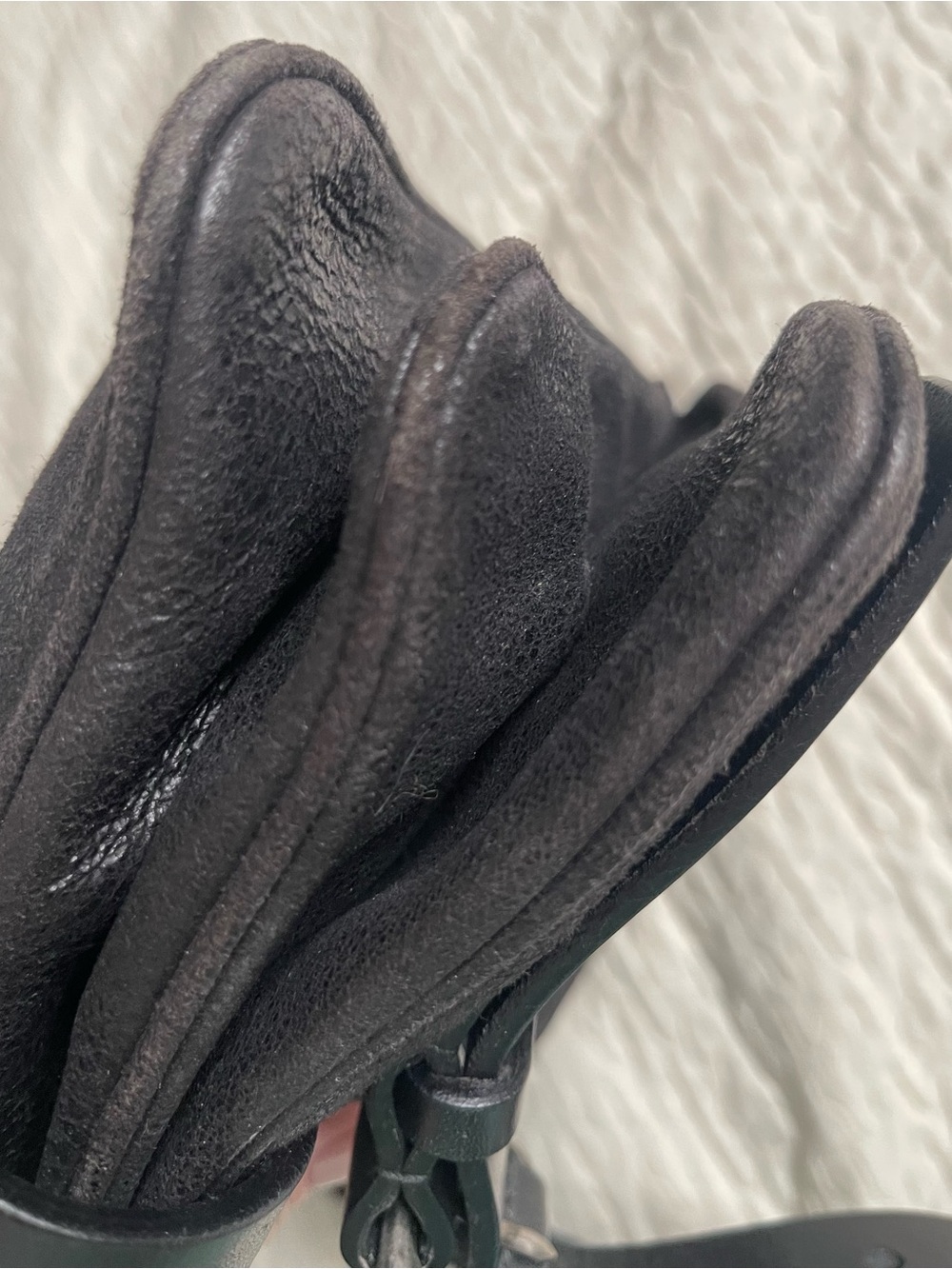 Balenciaga Black Distressed Leather Shoulder Bag Adjustable Strap Italy Rare - Picture 16 of 16